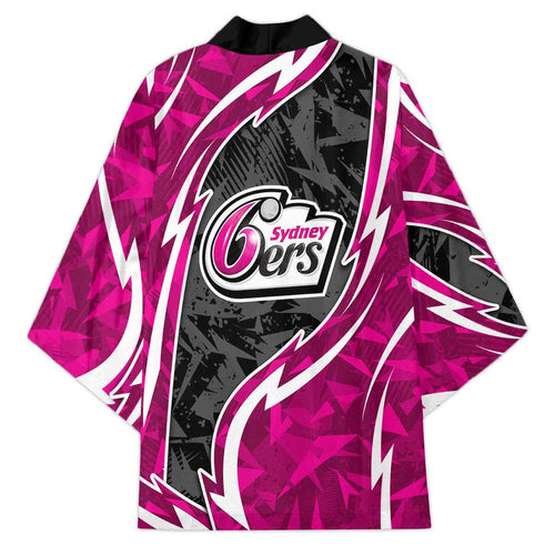 Sydney Sixers Kimono Flaming Lightning Storm Geometric Sports Mascot Art