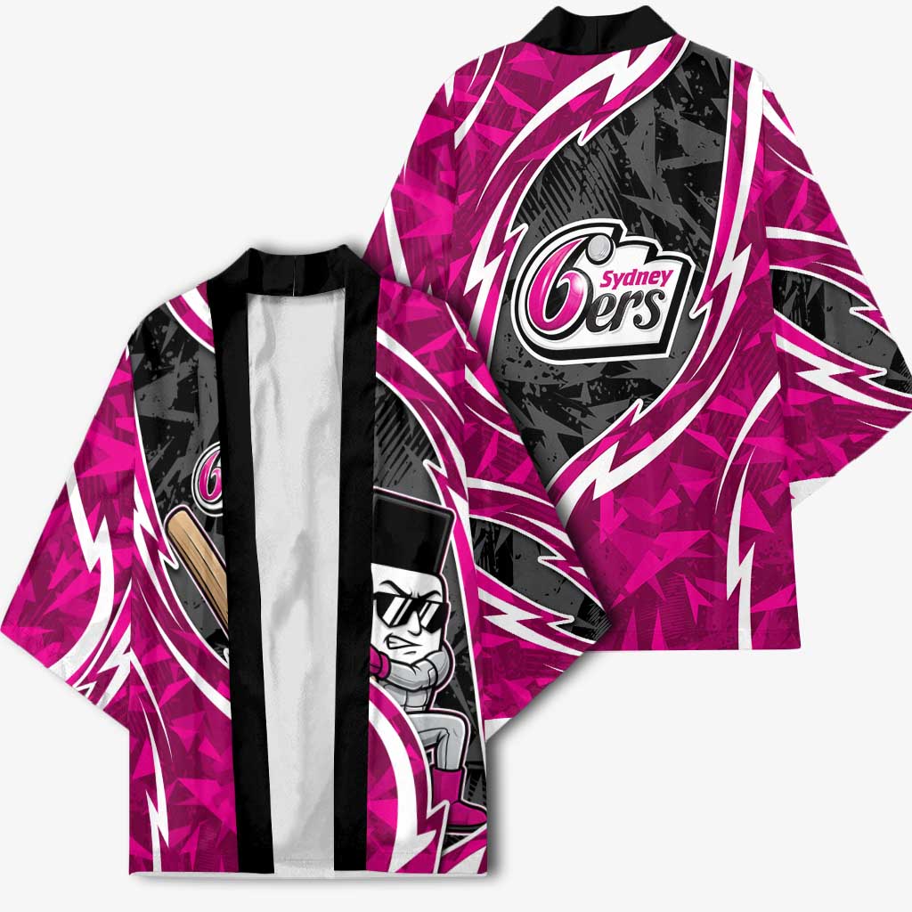 Sydney Sixers Kimono Flaming Lightning Storm Geometric Sports Mascot Art