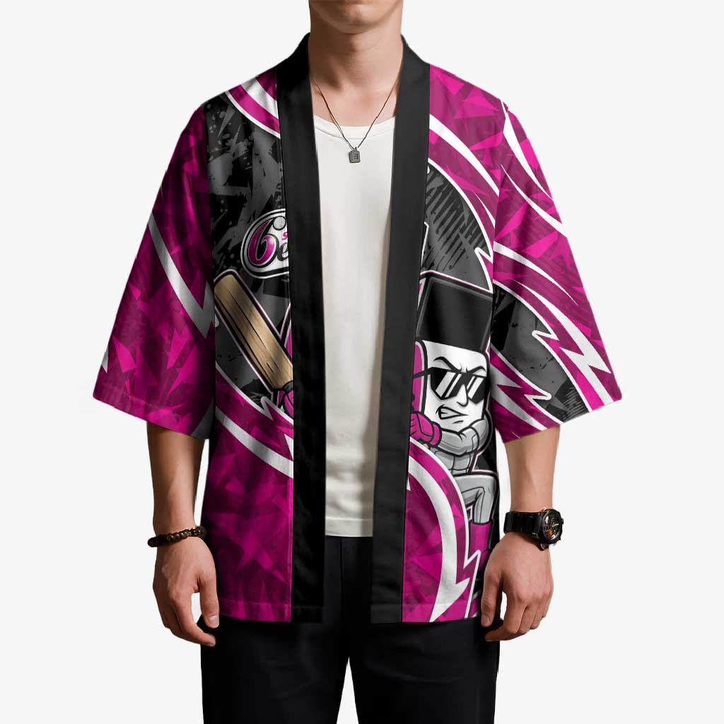Sydney Sixers Kimono Flaming Lightning Storm Geometric Sports Mascot Art