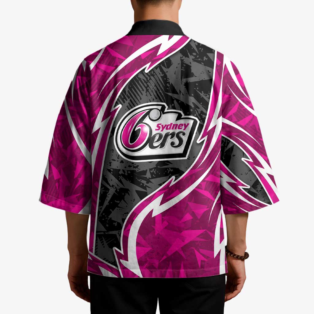 Sydney Sixers Kimono Flaming Lightning Storm Geometric Sports Mascot Art