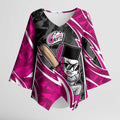 Sydney Sixers Kimono Sleeve Blouse Flaming Lightning Storm Geometric Sports Mascot Art