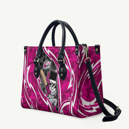 Sydney Sixers Leather Bag Flaming Lightning Storm Geometric Sports Mascot Art
