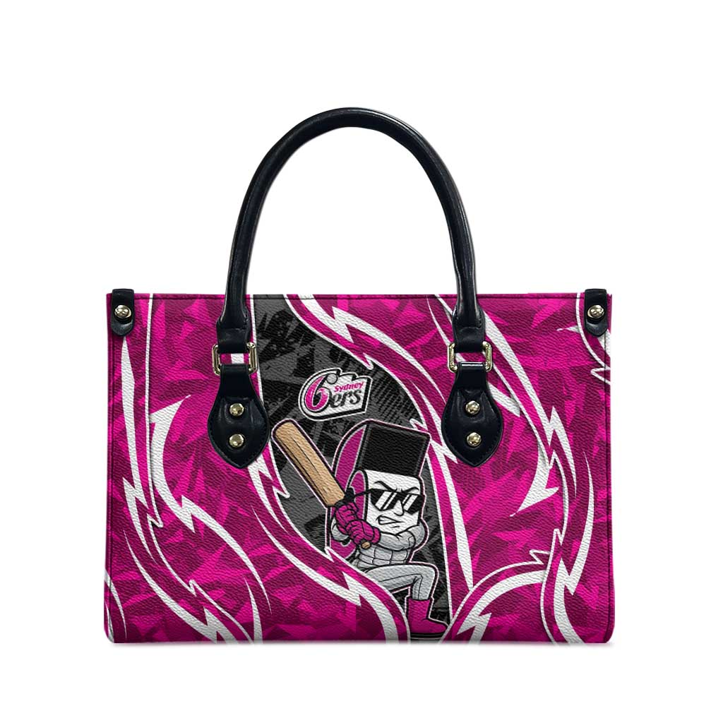 Sydney Sixers Leather Bag Flaming Lightning Storm Geometric Sports Mascot Art