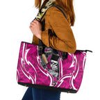 Sydney Sixers Leather Tote Bag Flaming Lightning Storm Geometric Sports Mascot Art