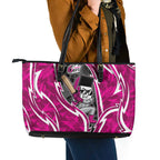 Sydney Sixers Leather Tote Bag Flaming Lightning Storm Geometric Sports Mascot Art
