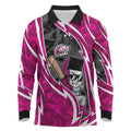 Sydney Sixers Long Sleeve Polo Shirt Flaming Lightning Storm Geometric Sports Mascot Art
