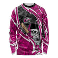 Sydney Sixers Long Sleeve Shirt Flaming Lightning Storm Geometric Sports Mascot Art