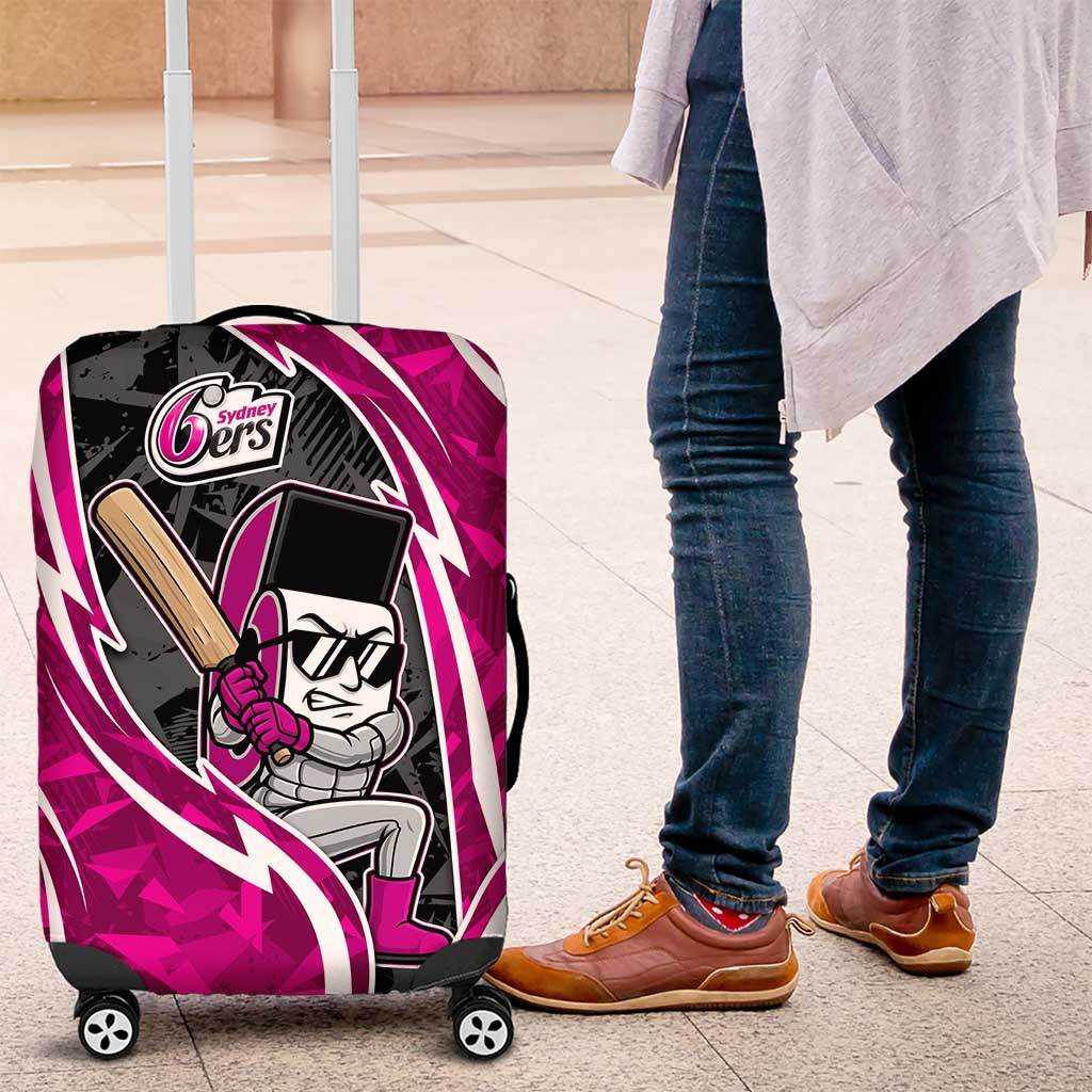 Sydney Sixers Luggage Cover Flaming Lightning Storm Geometric Sports Mascot Art