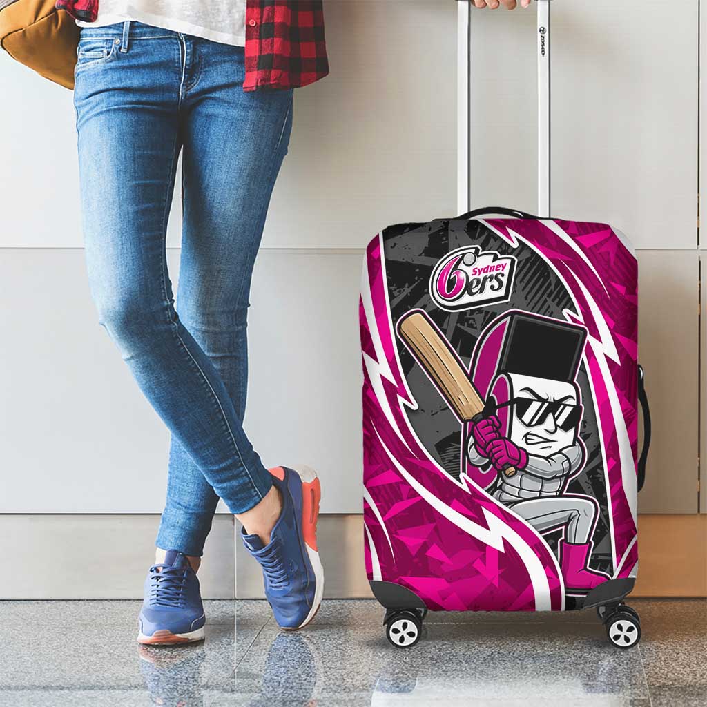Sydney Sixers Luggage Cover Flaming Lightning Storm Geometric Sports Mascot Art