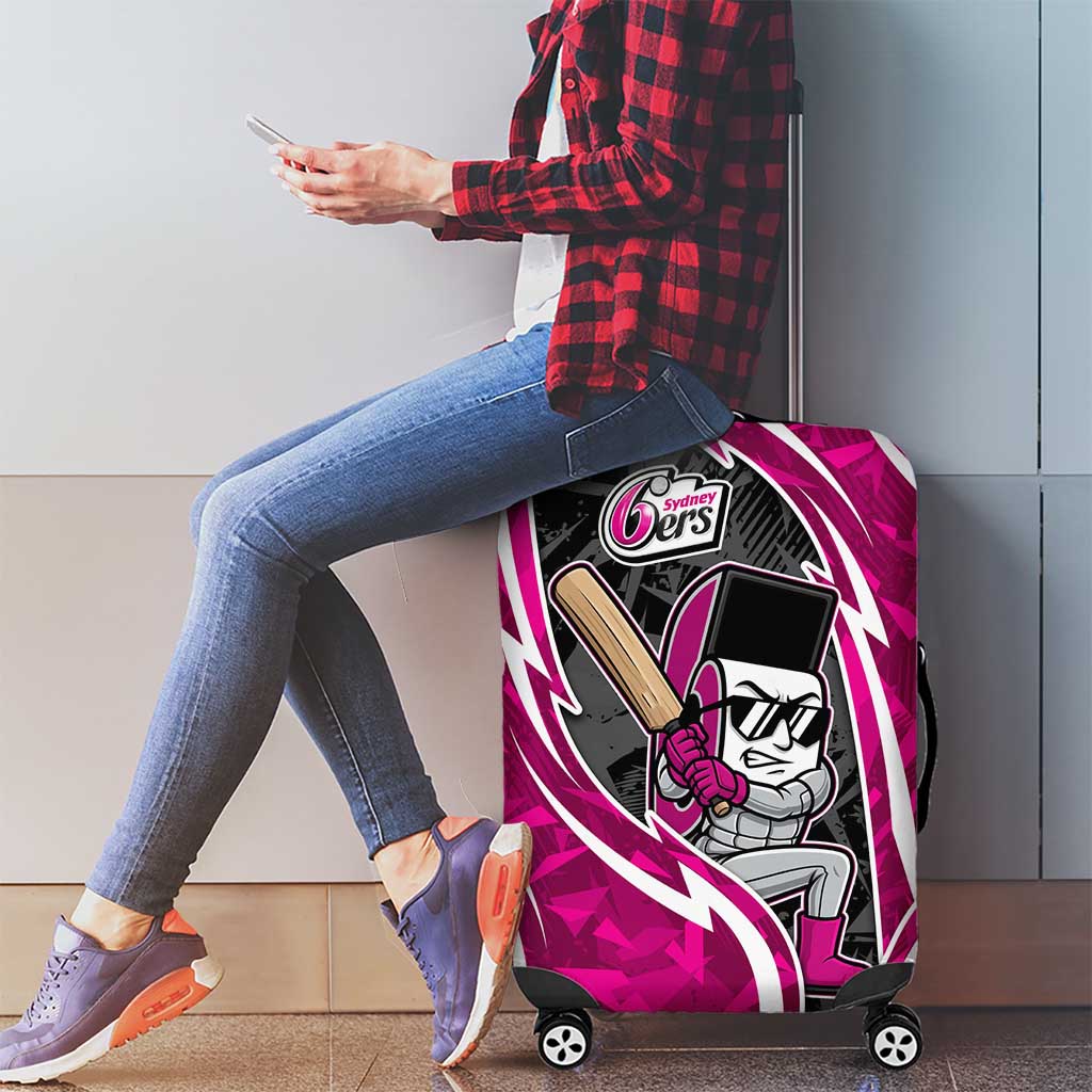 Sydney Sixers Luggage Cover Flaming Lightning Storm Geometric Sports Mascot Art