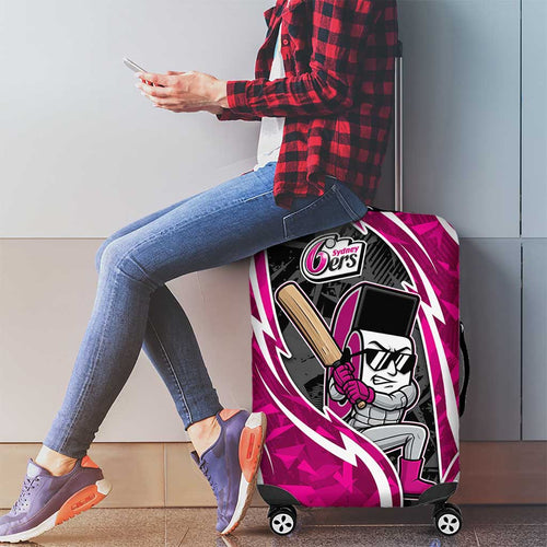 Sydney Sixers Luggage Cover Flaming Lightning Storm Geometric Sports Mascot Art