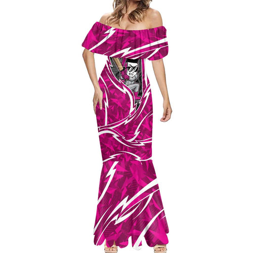 Sydney Sixers Mermaid Dress Flaming Lightning Storm Geometric Sports Mascot Art