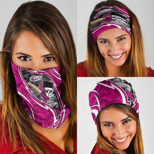 Sydney Sixers Neck Gaiter Flaming Lightning Storm Geometric Sports Mascot Art