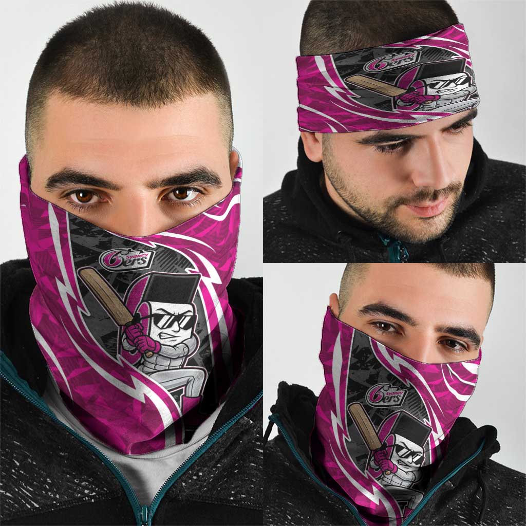 Sydney Sixers Neck Gaiter Flaming Lightning Storm Geometric Sports Mascot Art