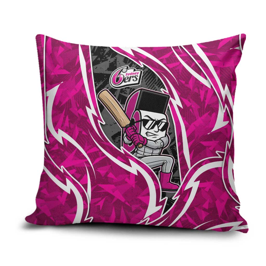 Sydney Sixers Pillow Cover Flaming Lightning Storm Geometric Sports Mascot Art