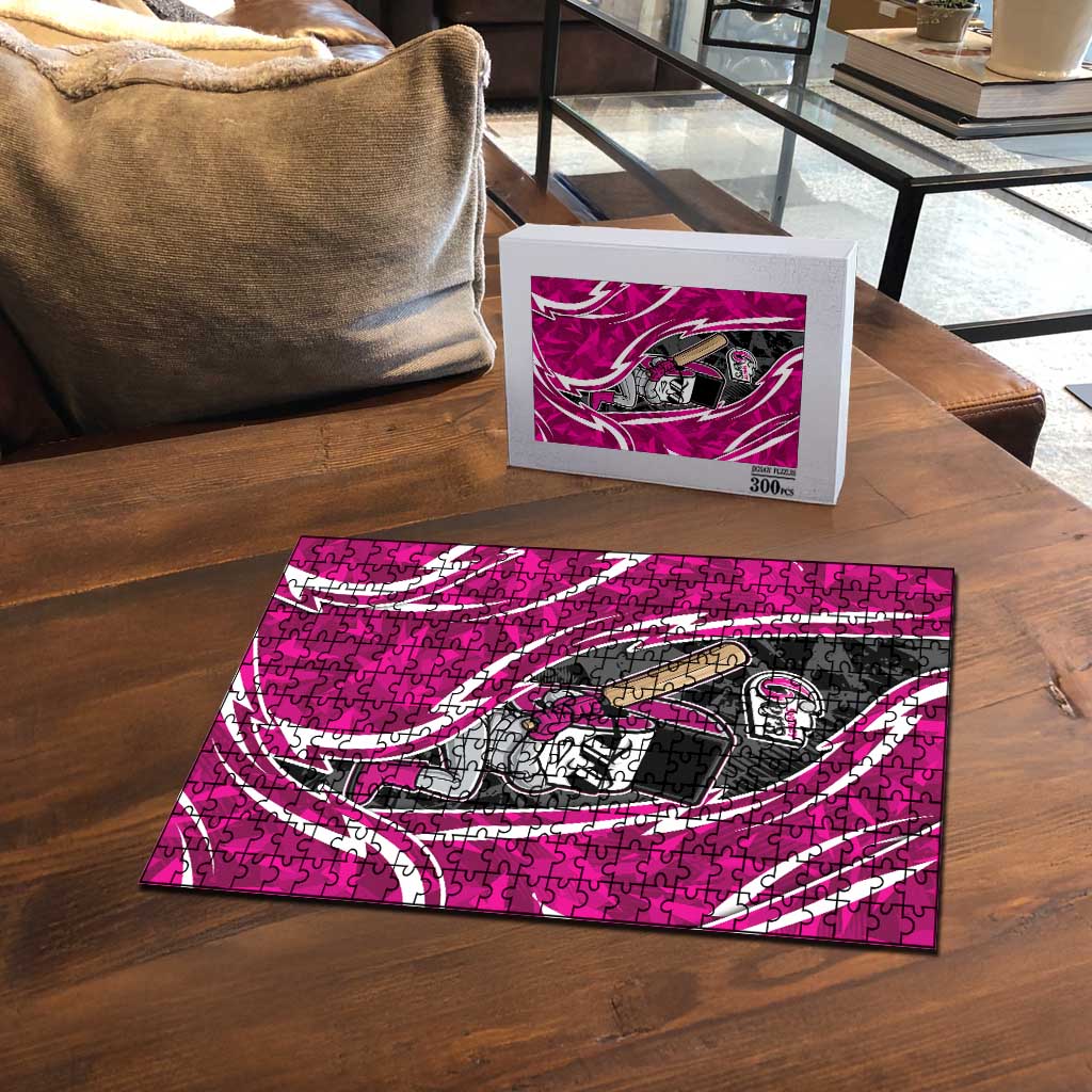 Sydney Sixers Puzzle Flaming Lightning Storm Geometric Sports Mascot Art