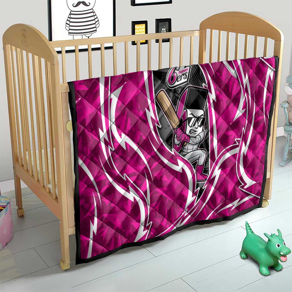 Sydney Sixers Quilt Flaming Lightning Storm Geometric Sports Mascot Art