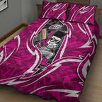 Sydney Sixers Quilt Bed Set Flaming Lightning Storm Geometric Sports Mascot Art
