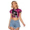 Sydney Sixers Raglan Cropped T Shirt Flaming Lightning Storm Geometric Sports Mascot Art