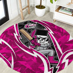 Sydney Sixers Round Carpet Flaming Lightning Storm Geometric Sports Mascot Art