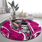Sydney Sixers Round Carpet Flaming Lightning Storm Geometric Sports Mascot Art