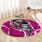 Sydney Sixers Round Carpet Flaming Lightning Storm Geometric Sports Mascot Art