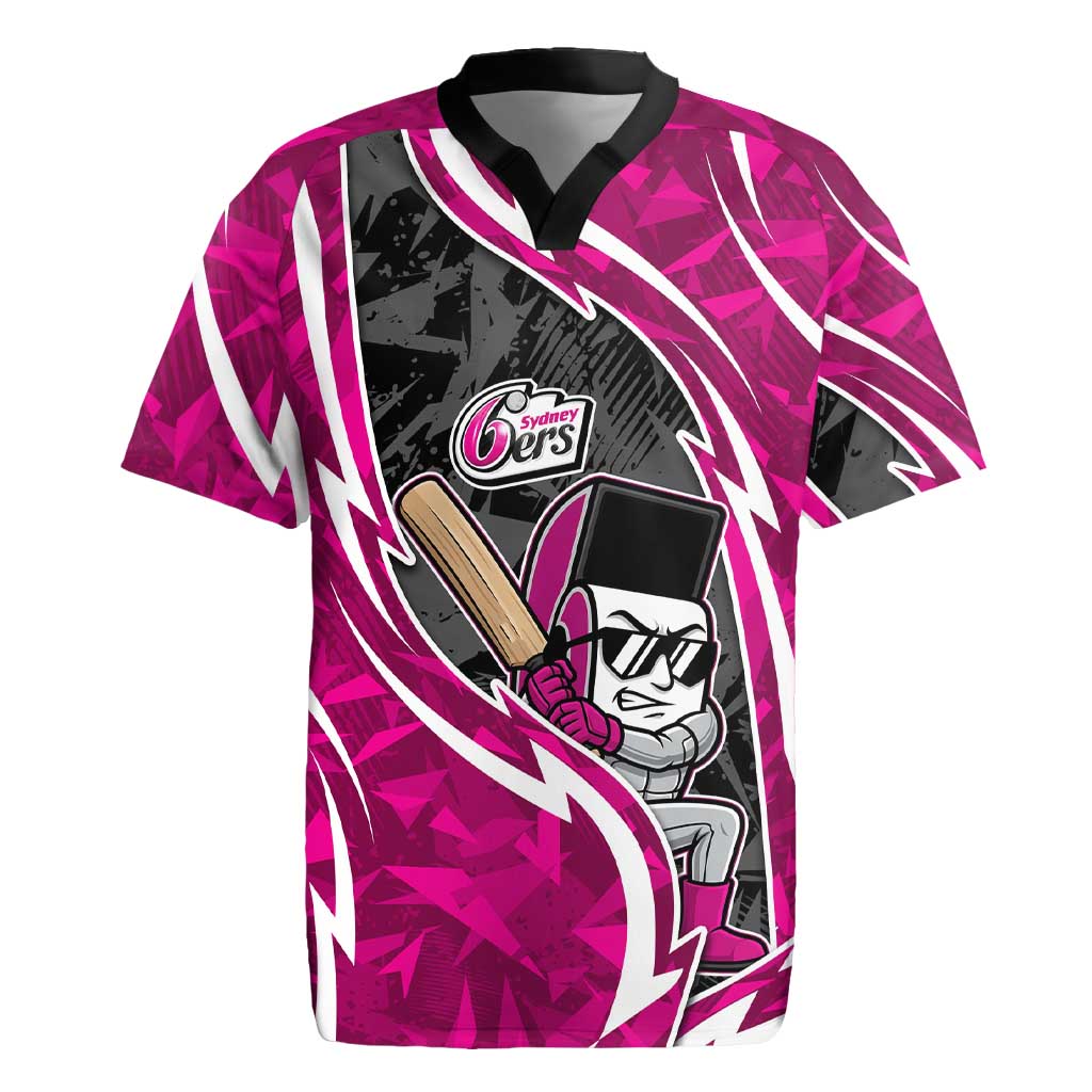 Sydney Sixers Rugby Jersey Flaming Lightning Storm Geometric Sports Mascot Art
