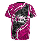 Sydney Sixers Rugby Jersey Flaming Lightning Storm Geometric Sports Mascot Art