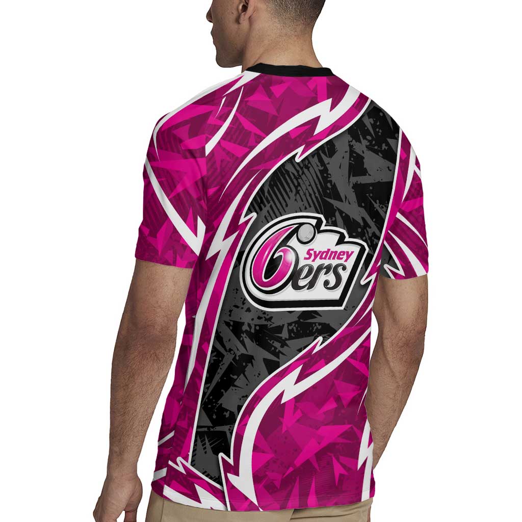 Sydney Sixers Rugby Jersey Flaming Lightning Storm Geometric Sports Mascot Art