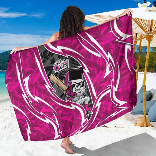 Sydney Sixers Sarong Flaming Lightning Storm Geometric Sports Mascot Art