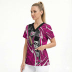 Sydney Sixers Scrub Top Flaming Lightning Storm Geometric Sports Mascot Art