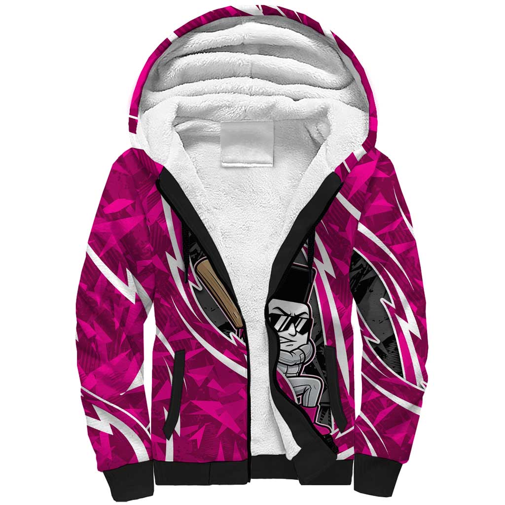 Sydney Sixers Sherpa Hoodie Flaming Lightning Storm Geometric Sports Mascot Art