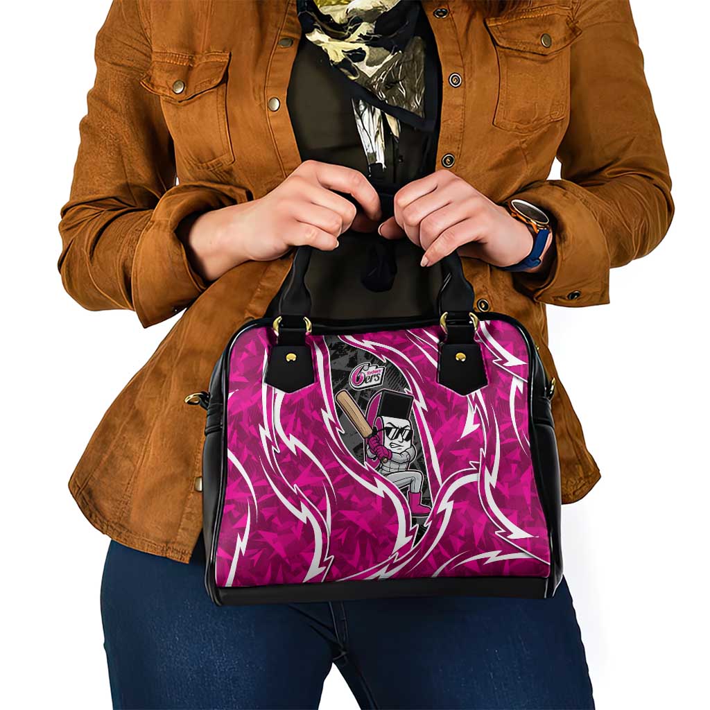 Sydney Sixers Shoulder Handbag Flaming Lightning Storm Geometric Sports Mascot Art