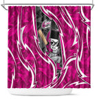 Sydney Sixers Shower Curtain Flaming Lightning Storm Geometric Sports Mascot Art