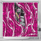 Sydney Sixers Shower Curtain Flaming Lightning Storm Geometric Sports Mascot Art