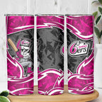 Sydney Sixers Skinny Tumbler Flaming Lightning Storm Geometric Sports Mascot Art