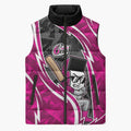 Sydney Sixers Sleeveless Puffer Jacket Flaming Lightning Storm Geometric Sports Mascot Art