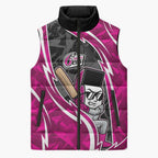 Sydney Sixers Sleeveless Puffer Jacket Flaming Lightning Storm Geometric Sports Mascot Art