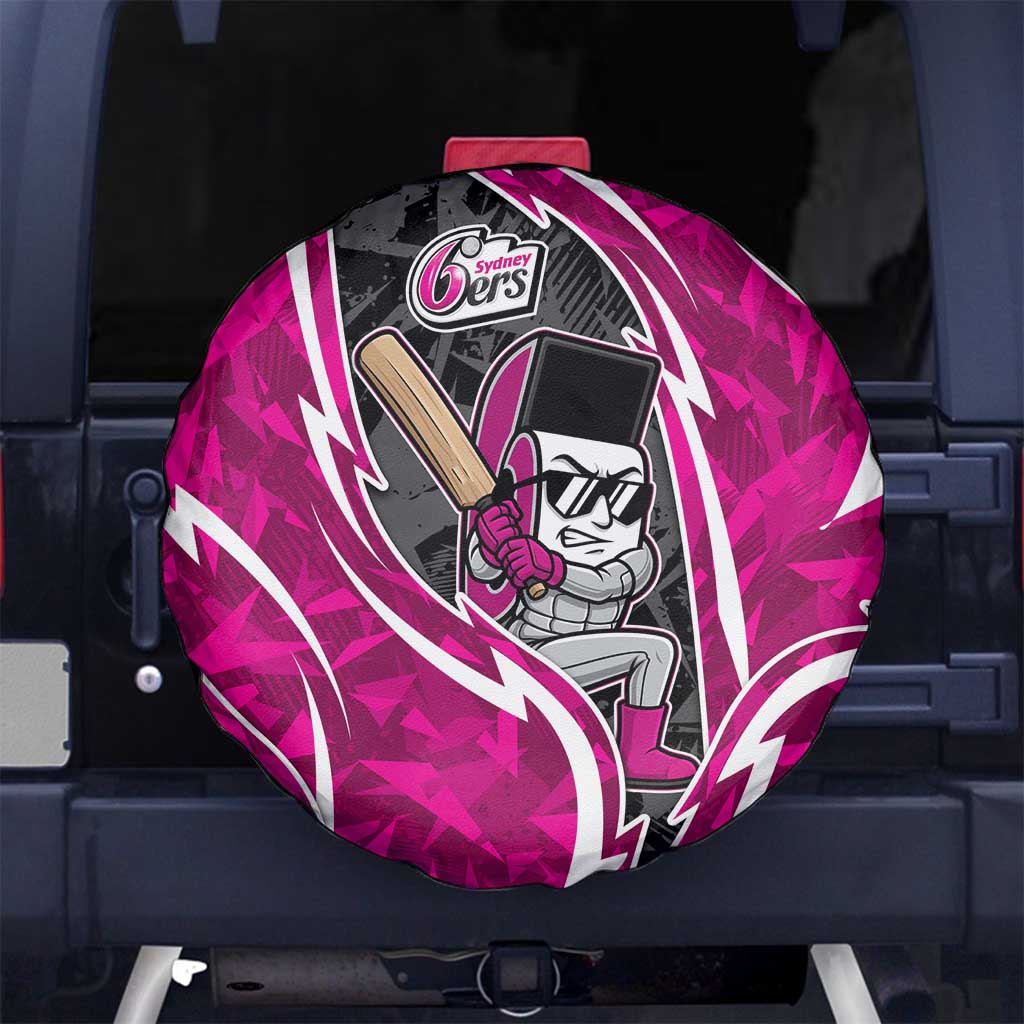 Sydney Sixers Spare Tire Cover Flaming Lightning Storm Geometric Sports Mascot Art