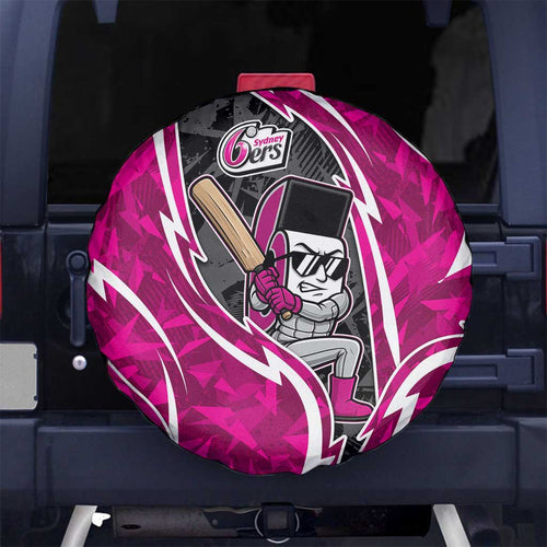 Sydney Sixers Spare Tire Cover Flaming Lightning Storm Geometric Sports Mascot Art