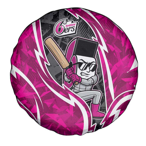 Sydney Sixers Spare Tire Cover Flaming Lightning Storm Geometric Sports Mascot Art