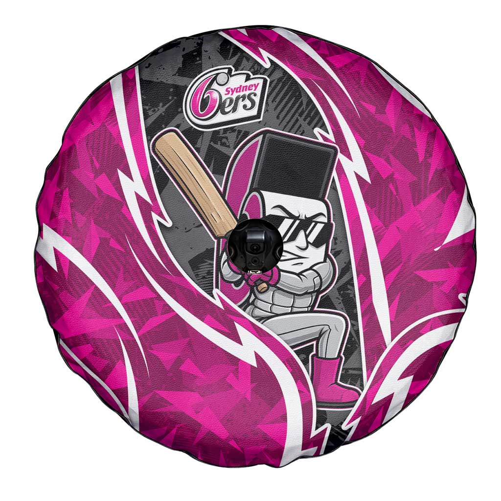Sydney Sixers Spare Tire Cover Flaming Lightning Storm Geometric Sports Mascot Art
