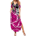 Sydney Sixers Summer Maxi Dress Flaming Lightning Storm Geometric Sports Mascot Art