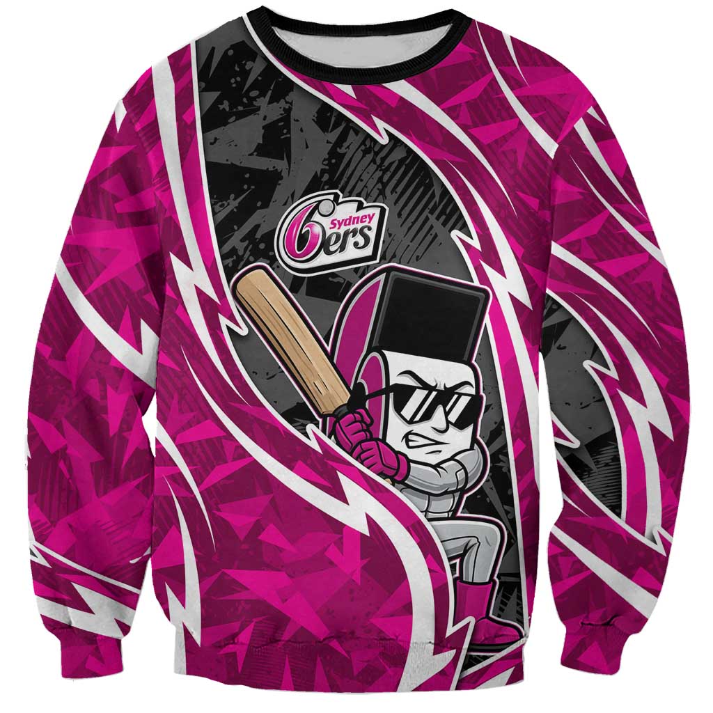 Sydney Sixers Sweatshirt Flaming Lightning Storm Geometric Sports Mascot Art