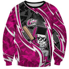 Sydney Sixers Sweatshirt Flaming Lightning Storm Geometric Sports Mascot Art
