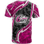 Sydney Sixers T Shirt Flaming Lightning Storm Geometric Sports Mascot Art