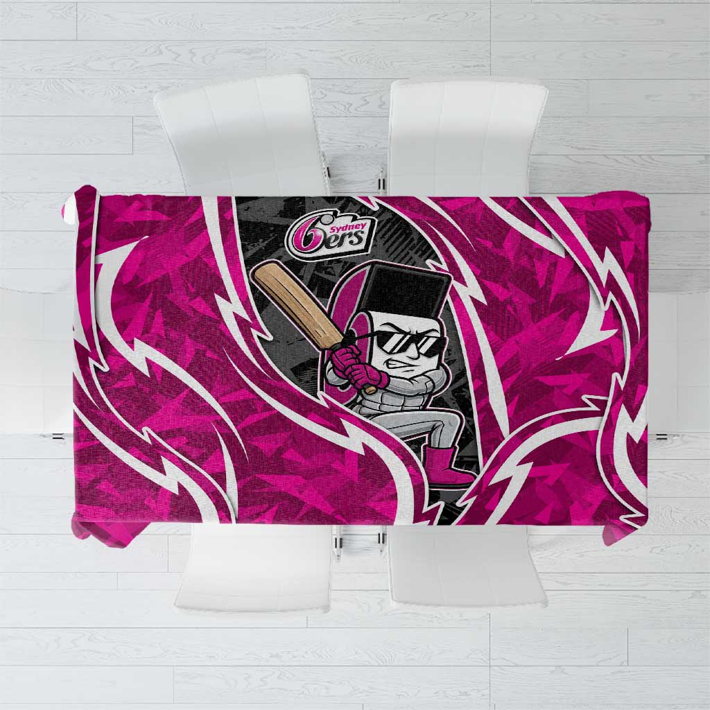 Sydney Sixers Tablecloth Flaming Lightning Storm Geometric Sports Mascot Art