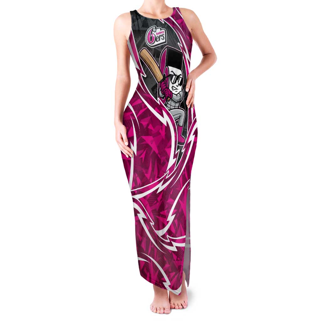 Sydney Sixers Tank Maxi Dress Flaming Lightning Storm Geometric Sports Mascot Art