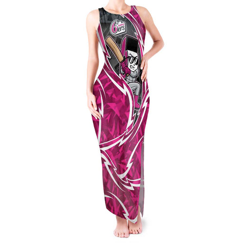 Sydney Sixers Tank Maxi Dress Flaming Lightning Storm Geometric Sports Mascot Art