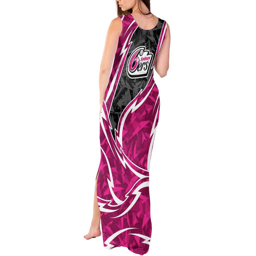 Sydney Sixers Tank Maxi Dress Flaming Lightning Storm Geometric Sports Mascot Art